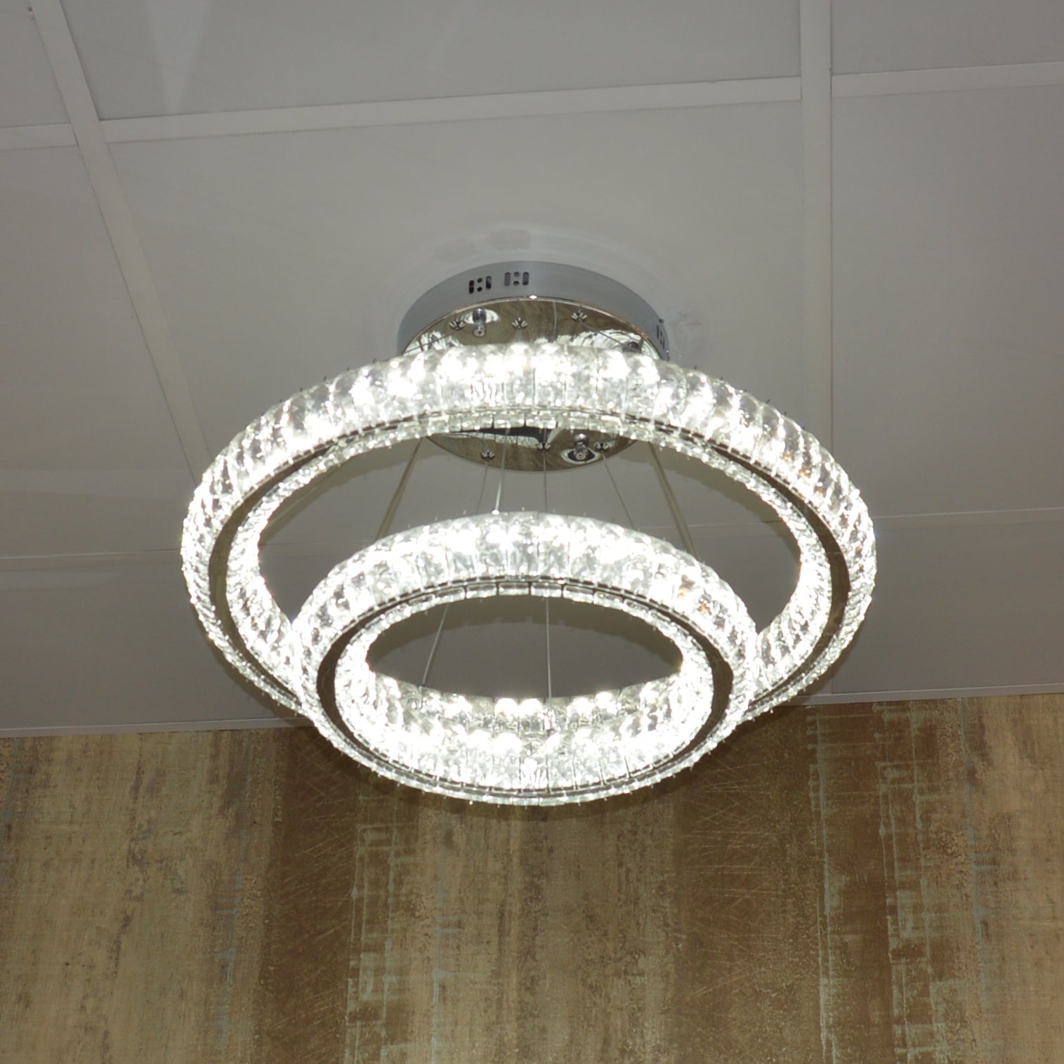 3 & 2 Rings Crystallic LED Chandeliers -Colour Changing Dimmable with Remote Control-8304-600+400 & 8304-700+500+300-Chrome
