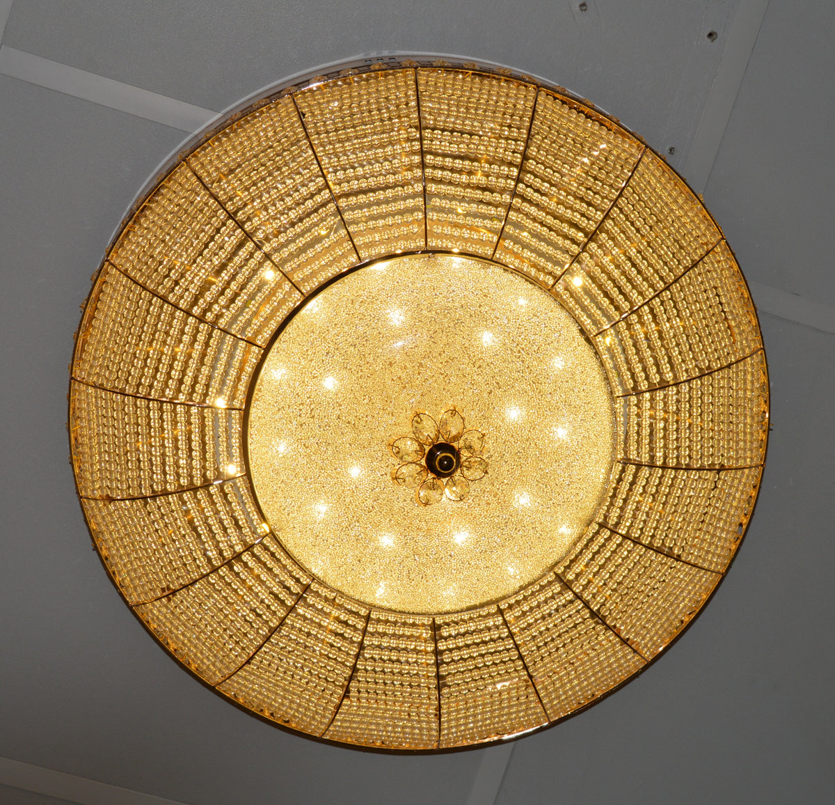 LED Crystallic Flushmount Ceiling Light with colour changing features- 9181-800 & 600 Gold/Chrome