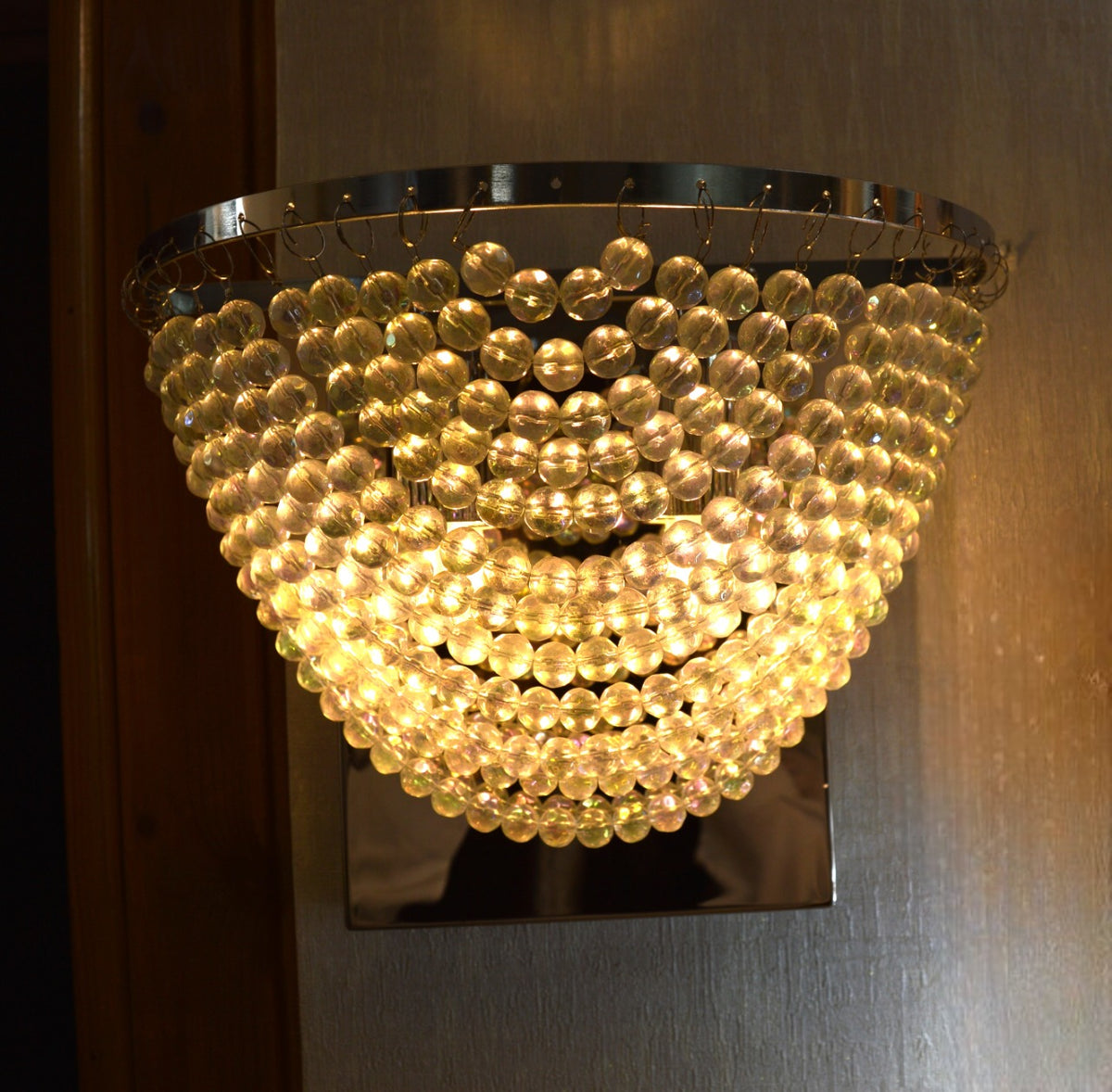 Beaded Crystal  Drops Modern Wall Lights with matching ceiling lights- 6851-Chrome