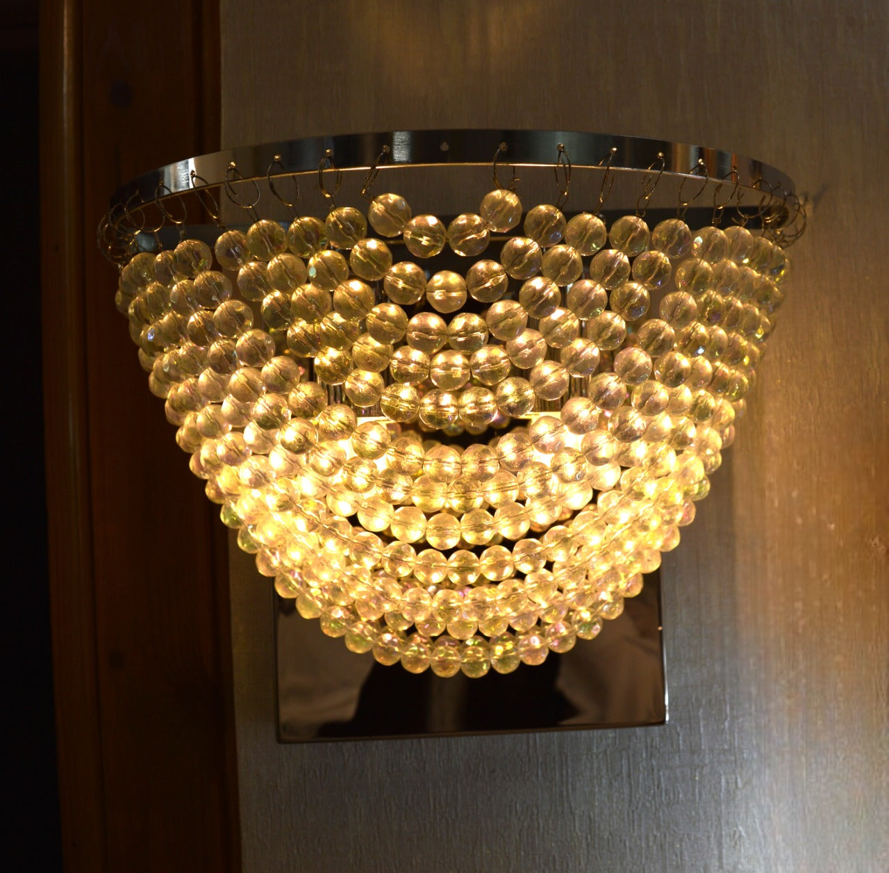 Beaded Crystal  Drops Modern Wall Lights with matching ceiling lights- 6851-Chrome