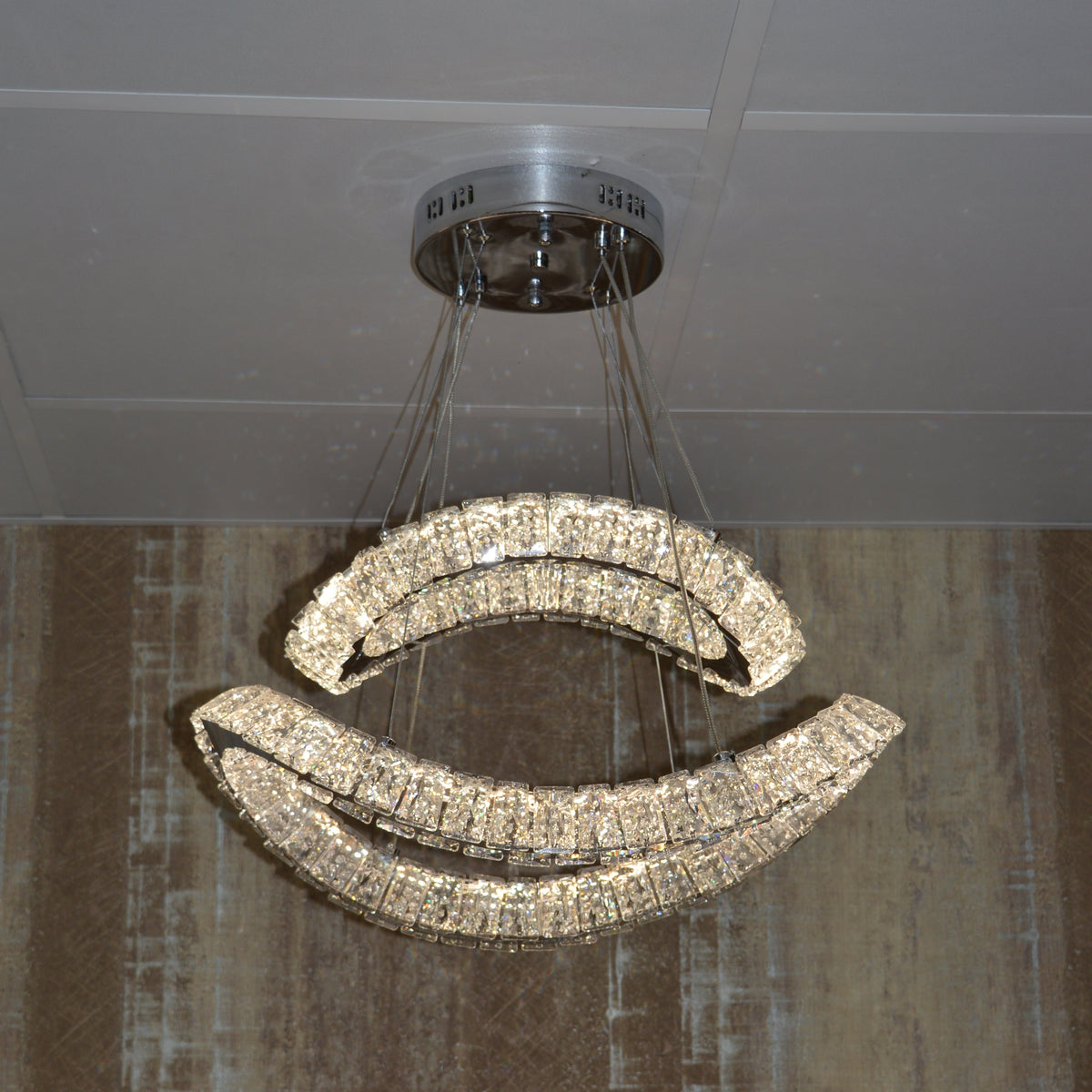 Pendant Ceiling Light-Colour Changing Dimmable with Remote Control-3014-650*650-Chrome