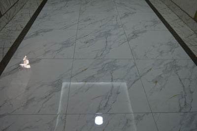 White Marble Effect with Grey and Cream Color Texture Polished Porcelain Tiles Wall & Floor Tiles-800*800*10.5mm-CTB842003F