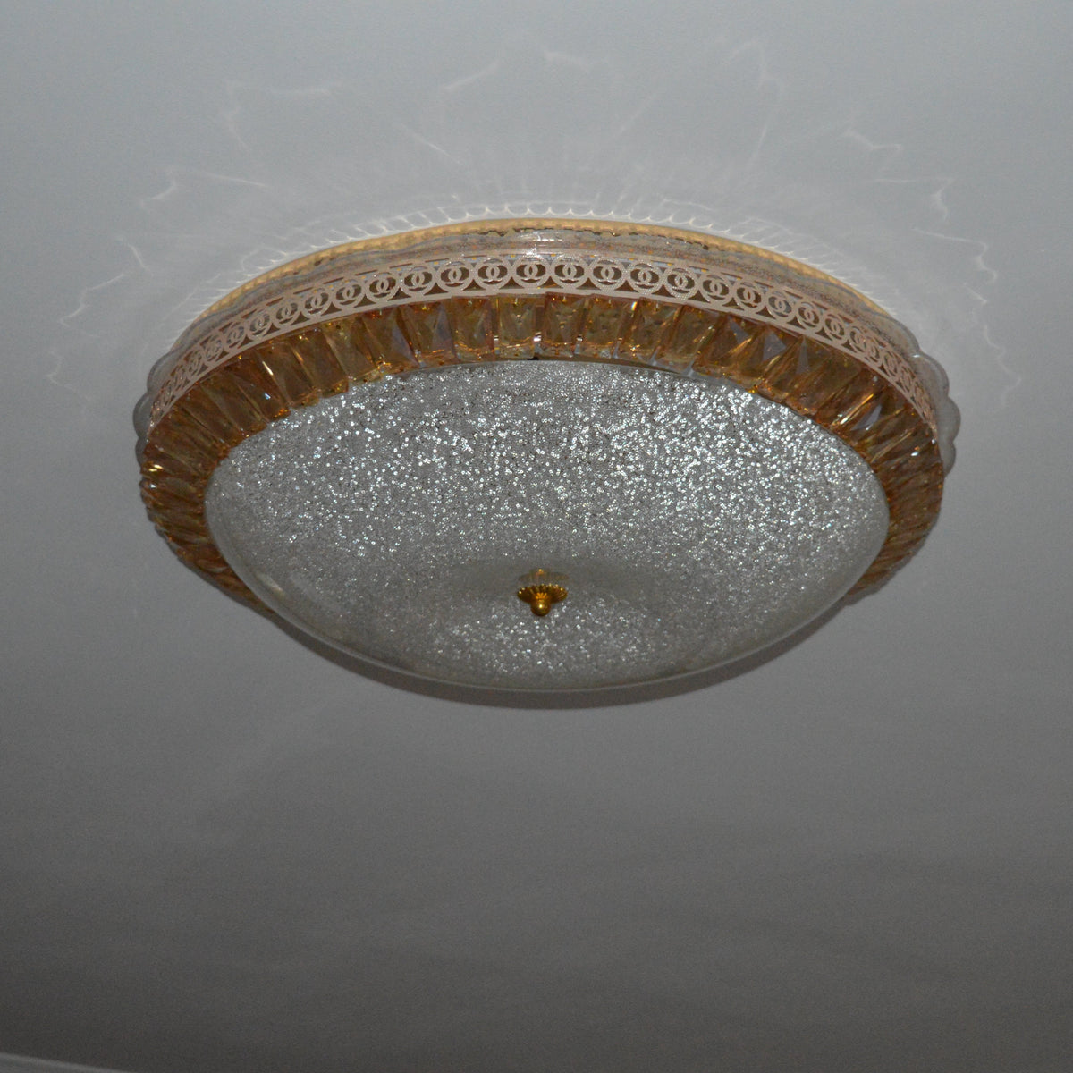 Circular glass frame -shaded light- with Colour Changing Feature-Flush Mounted Ceiling light 908/500-2 &amp; 908/600-1
