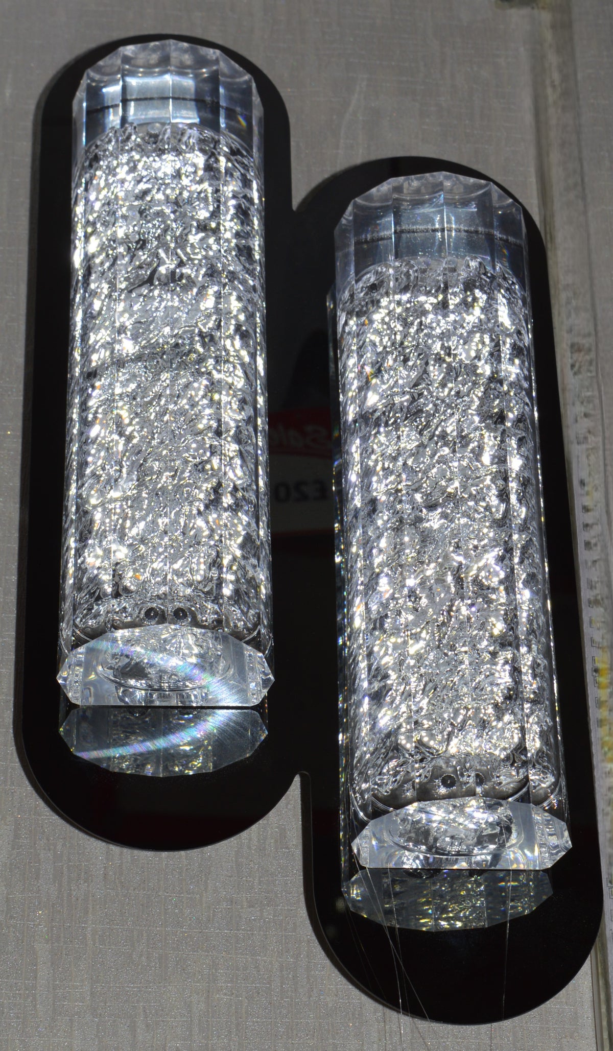 Crystal Glass Black Base LED Wall Light/Wall Lamp with Colour Changing Features-2335-1Bar & 2Bars