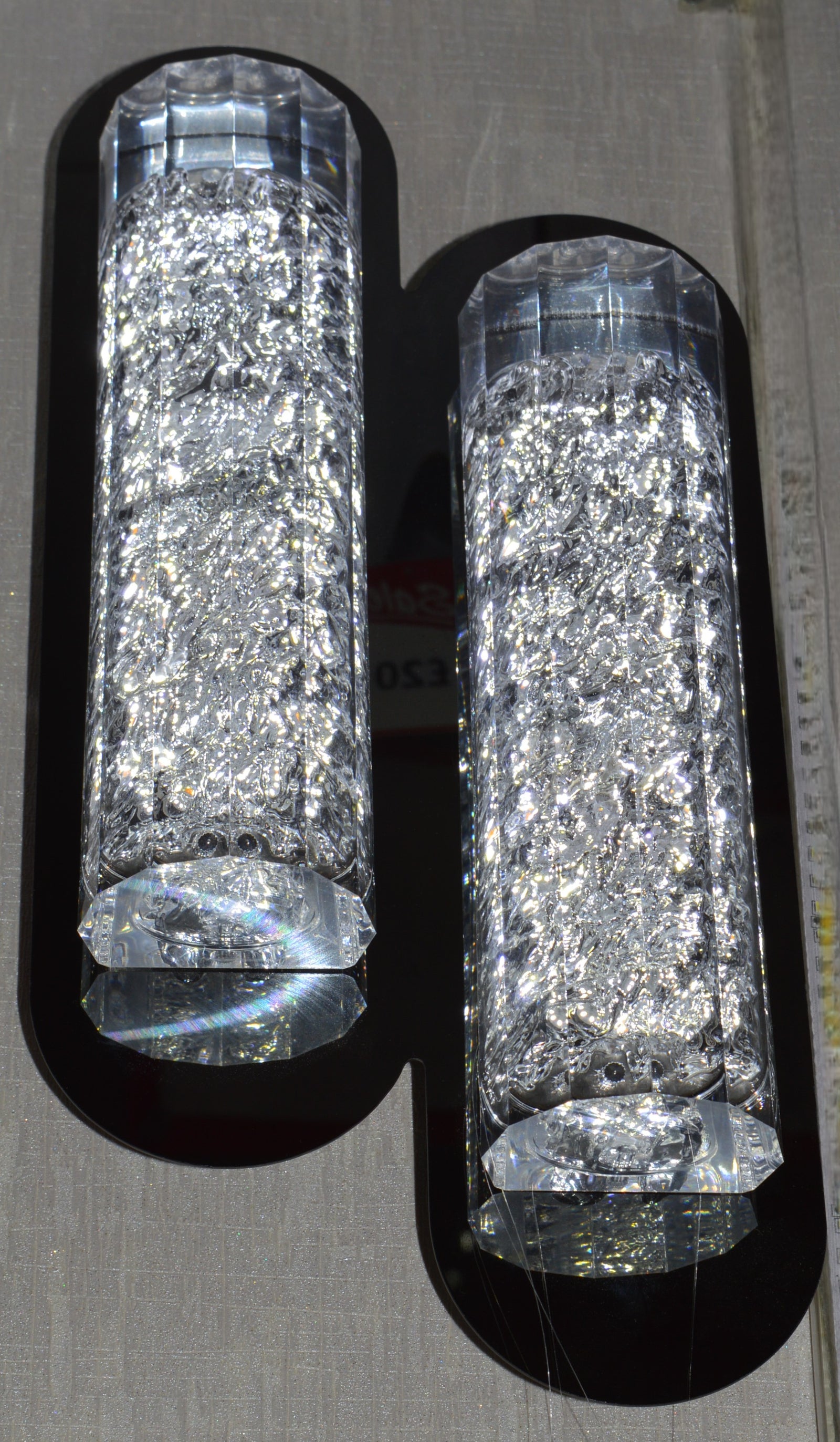 Crystal Glass Black Base LED Wall Light/Wall Lamp with Colour Changing Features-2335-1Bar & 2Bars