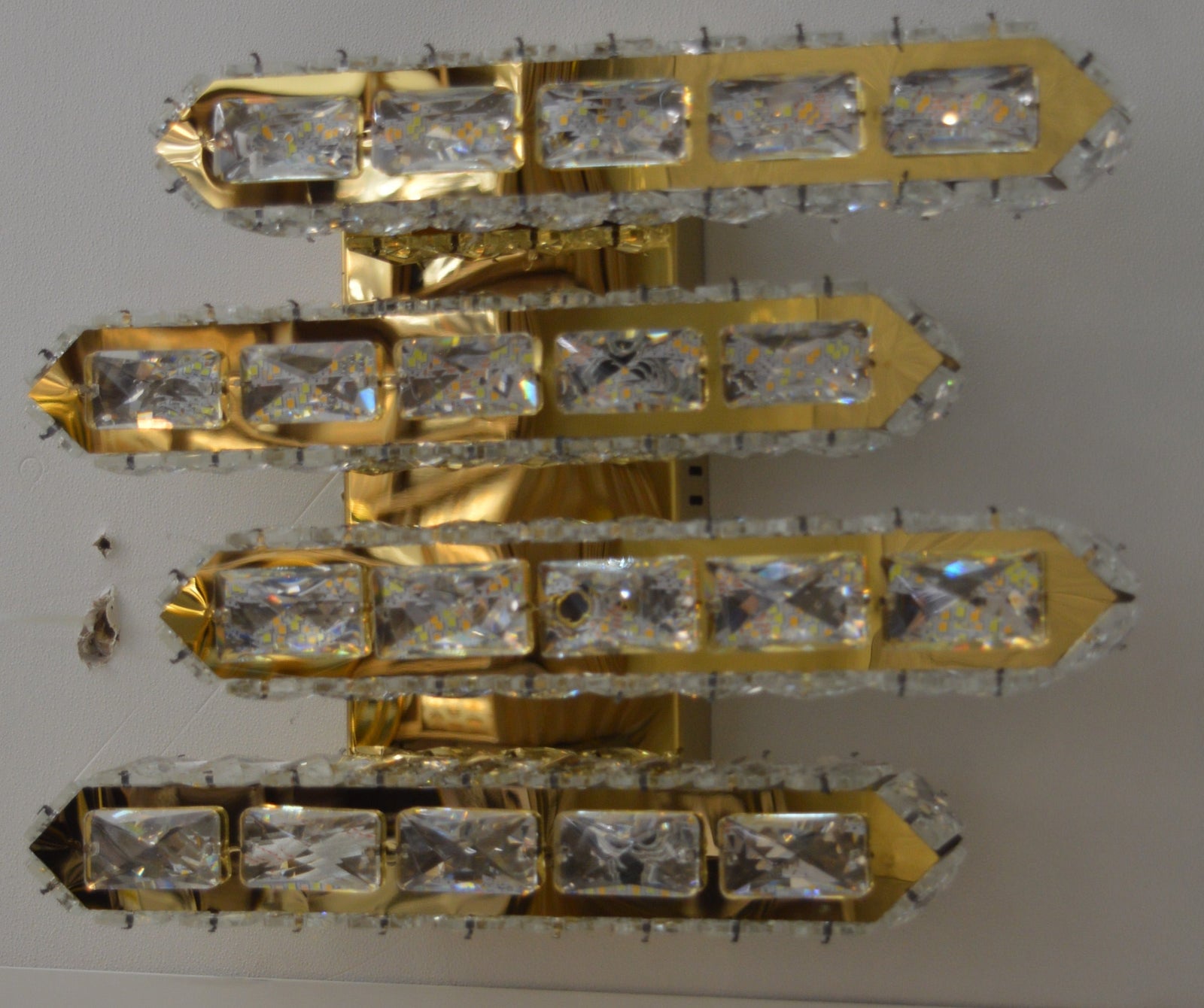 LED Ceiling Light Square Modern Gold Indoor Colour Changing Feature 30W