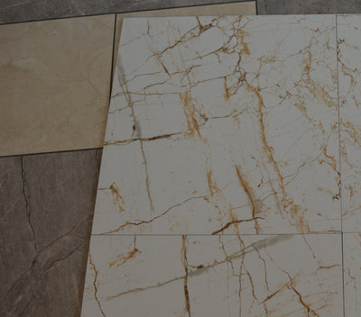 Cream with Gold Marble Effect Glossy Porcelain Tiles Wall & Floor Tiles-600*600*10.5mm-B6104-polished