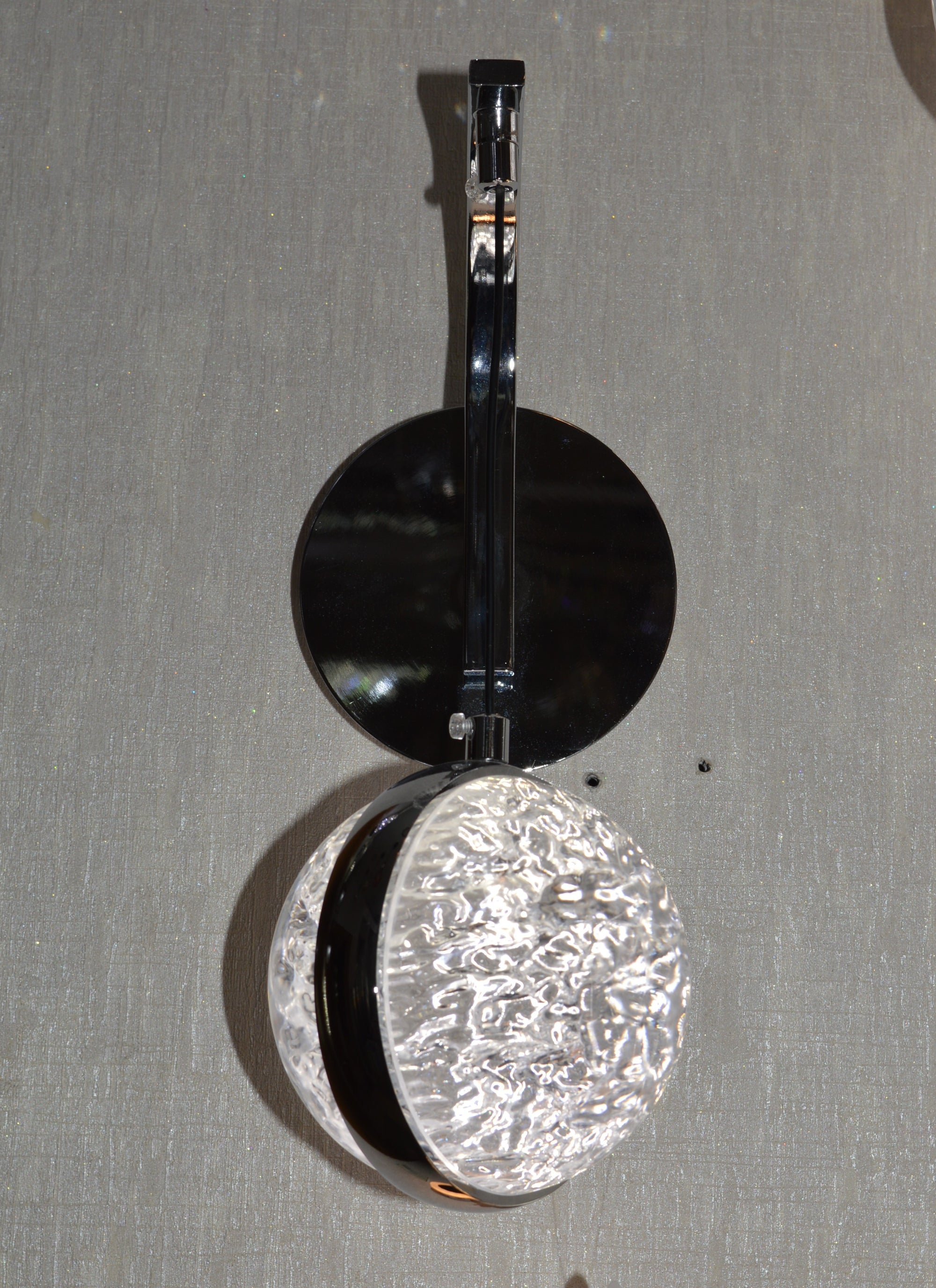 Wall Lights with Hanging Glass LED Shade – available in Gold & Chrome-2317