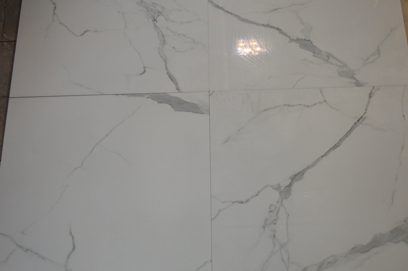 White Marble Effect Glossy Porcelain Tiles Wall & Floor Tiles-600*600*10.5mm-ELN05560S