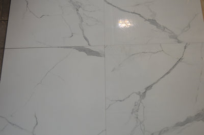 White Marble Effect Glossy Porcelain Tiles Wall & Floor Tiles-600*600*10.5mm-ELN05560S