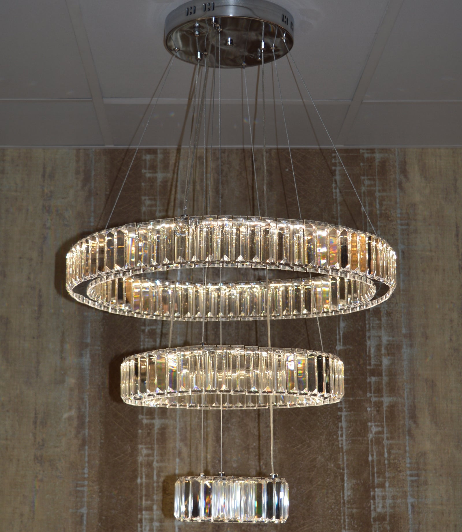 Luxury Modern Crystal Ring Chandelier Ceiling Light – Multi-Tier LED Pendant