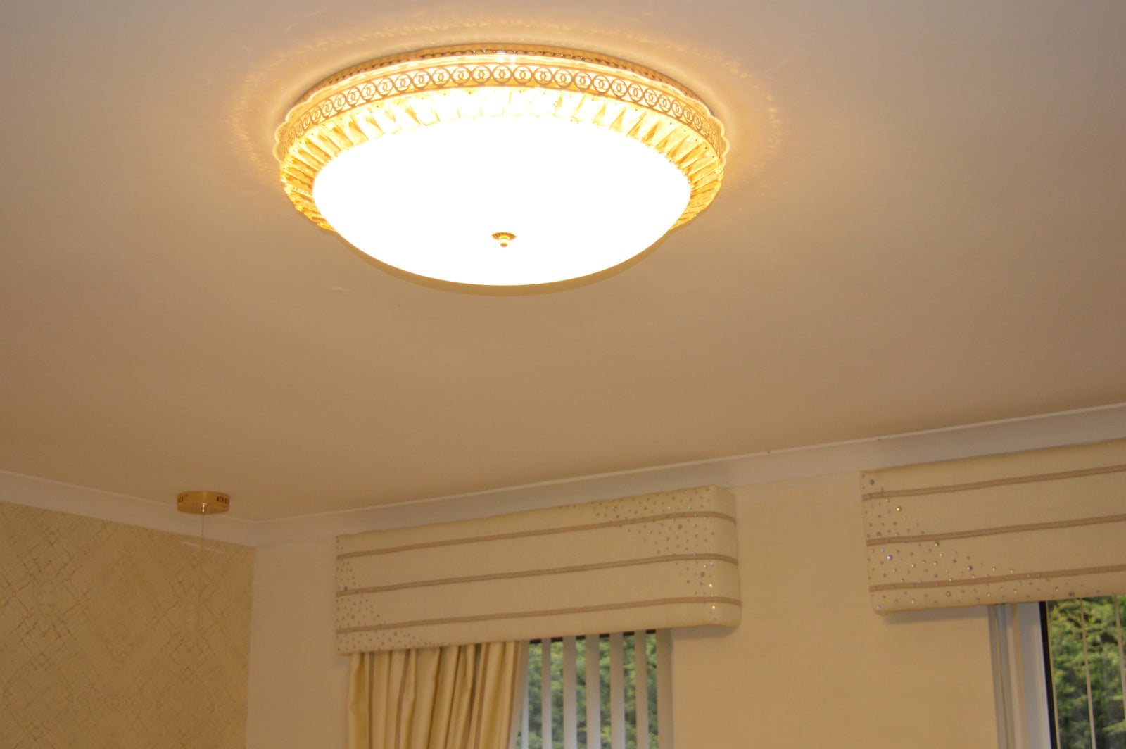Circular glass frame -shaded light- with Colour Changing Feature-Flush Mounted Ceiling light 908/500-2 & 908/600-1