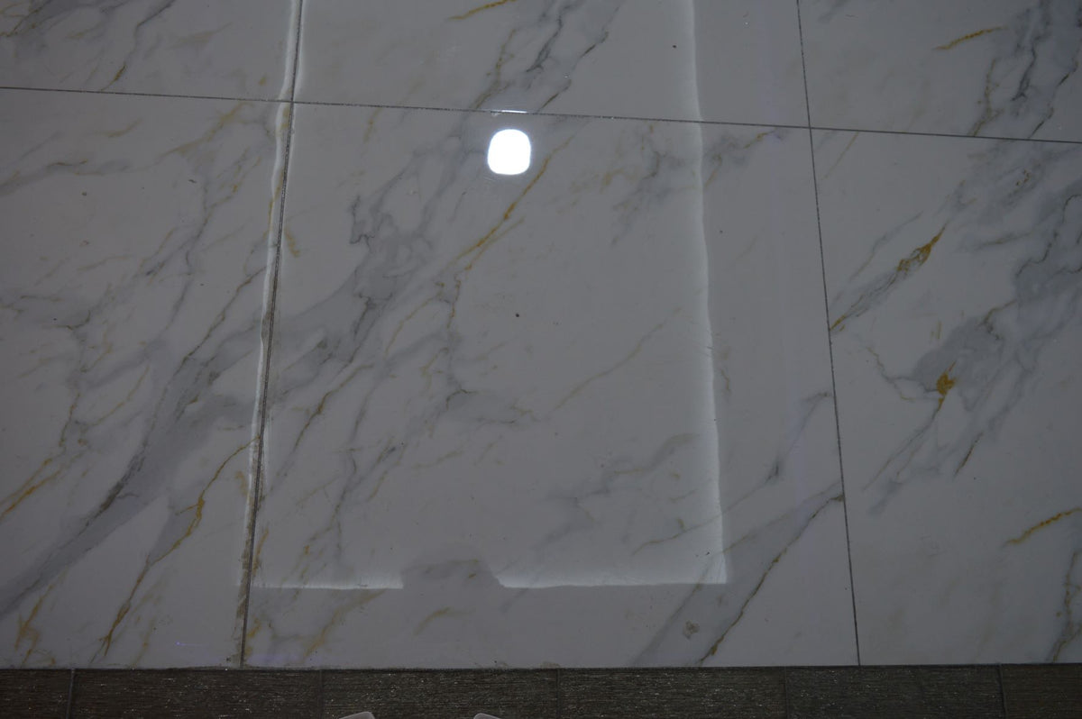 White Marble Effect with Grey and Cream Color Texture Polished Porcelain Tiles Wall & Floor Tiles-800*800*10.5mm-CTB842003F