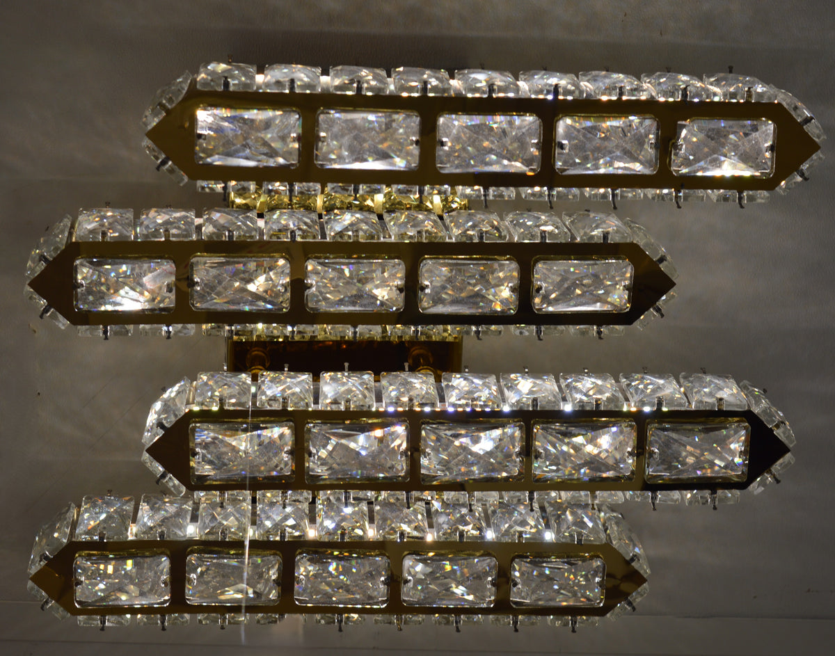 LED Ceiling Light Square Modern Gold Indoor Colour Changing Feature 30W