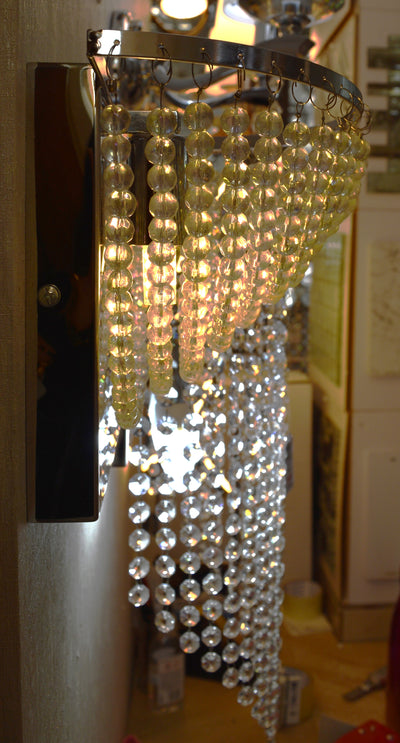 Beaded Crystal  Drops Modern Wall Lights with matching ceiling lights- 6851-Chrome
