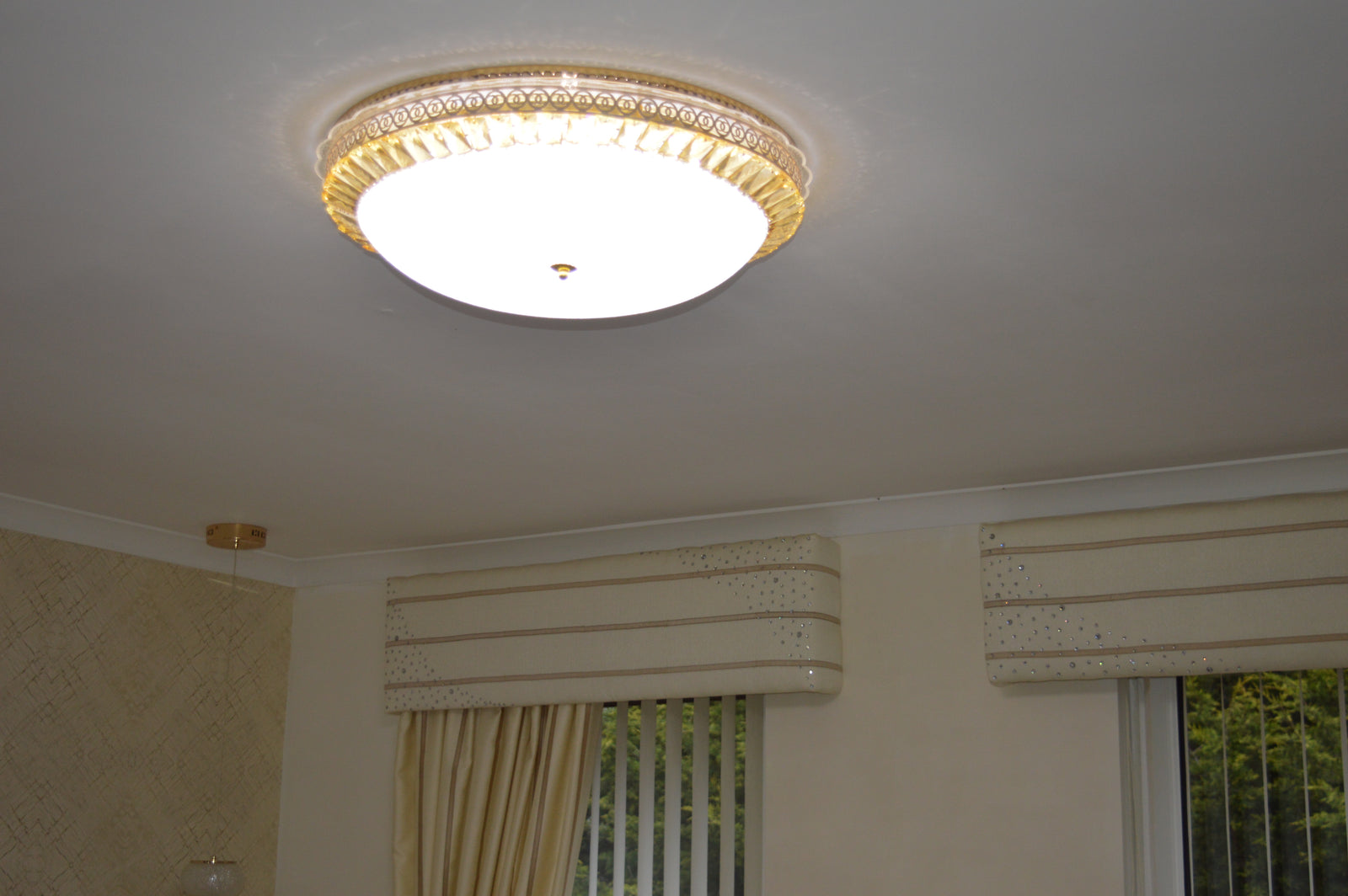Circular glass frame -shaded light- with Colour Changing Feature-Flush Mounted Ceiling light 908/500-2 & 908/600-1