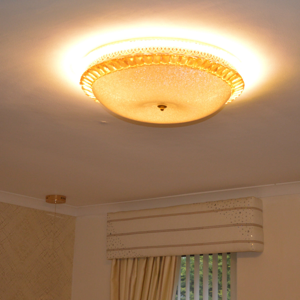 Circular glass frame -shaded light- with Colour Changing Feature-Flush Mounted Ceiling light 908/500-2 & 908/600-1