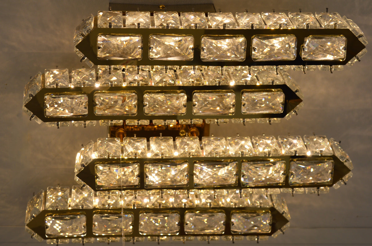 LED Ceiling Light Square Modern Gold Indoor Colour Changing Feature 30W