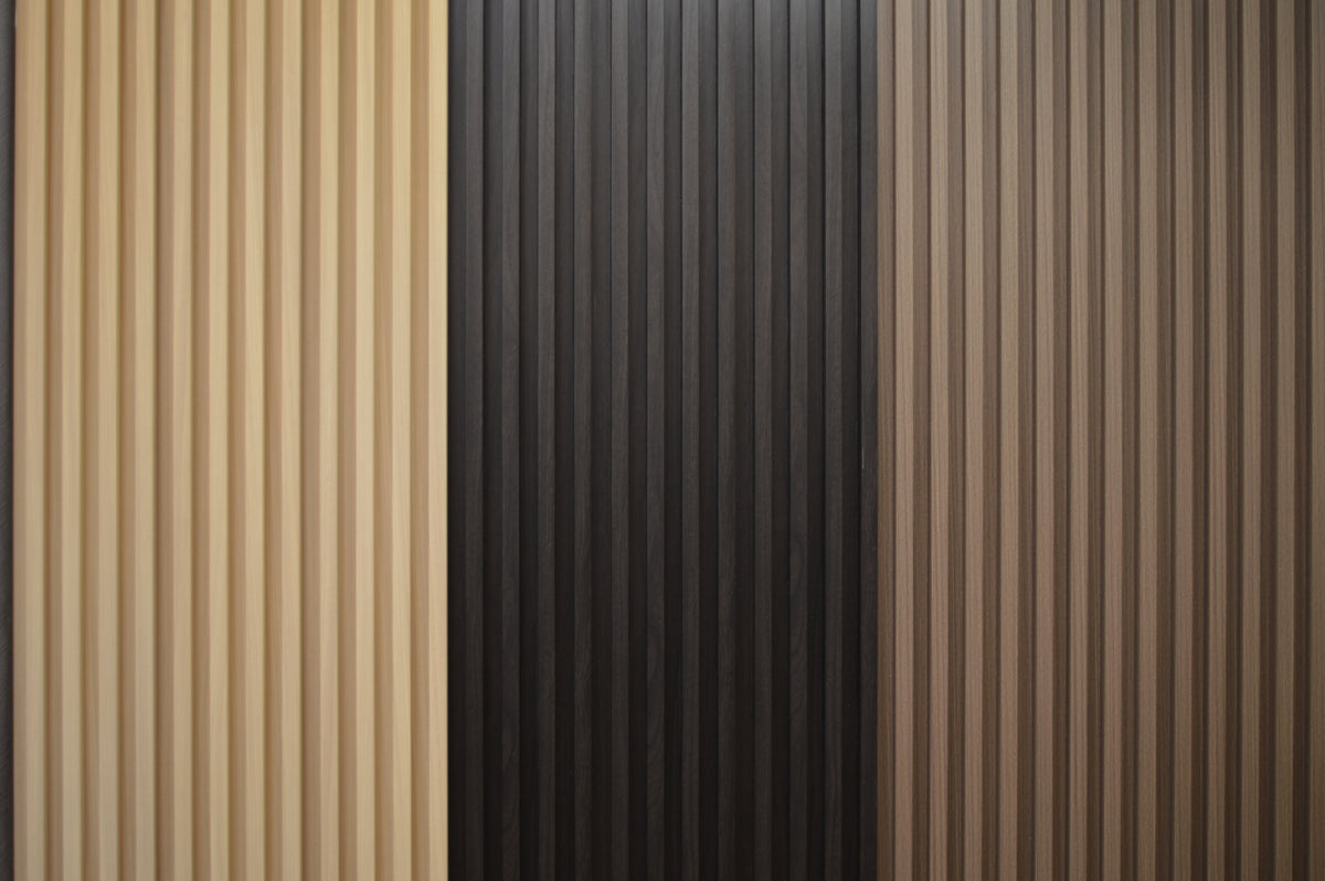 Décor Slat Wall Panels in Wood Look finish-PWC Plastic Waterproof