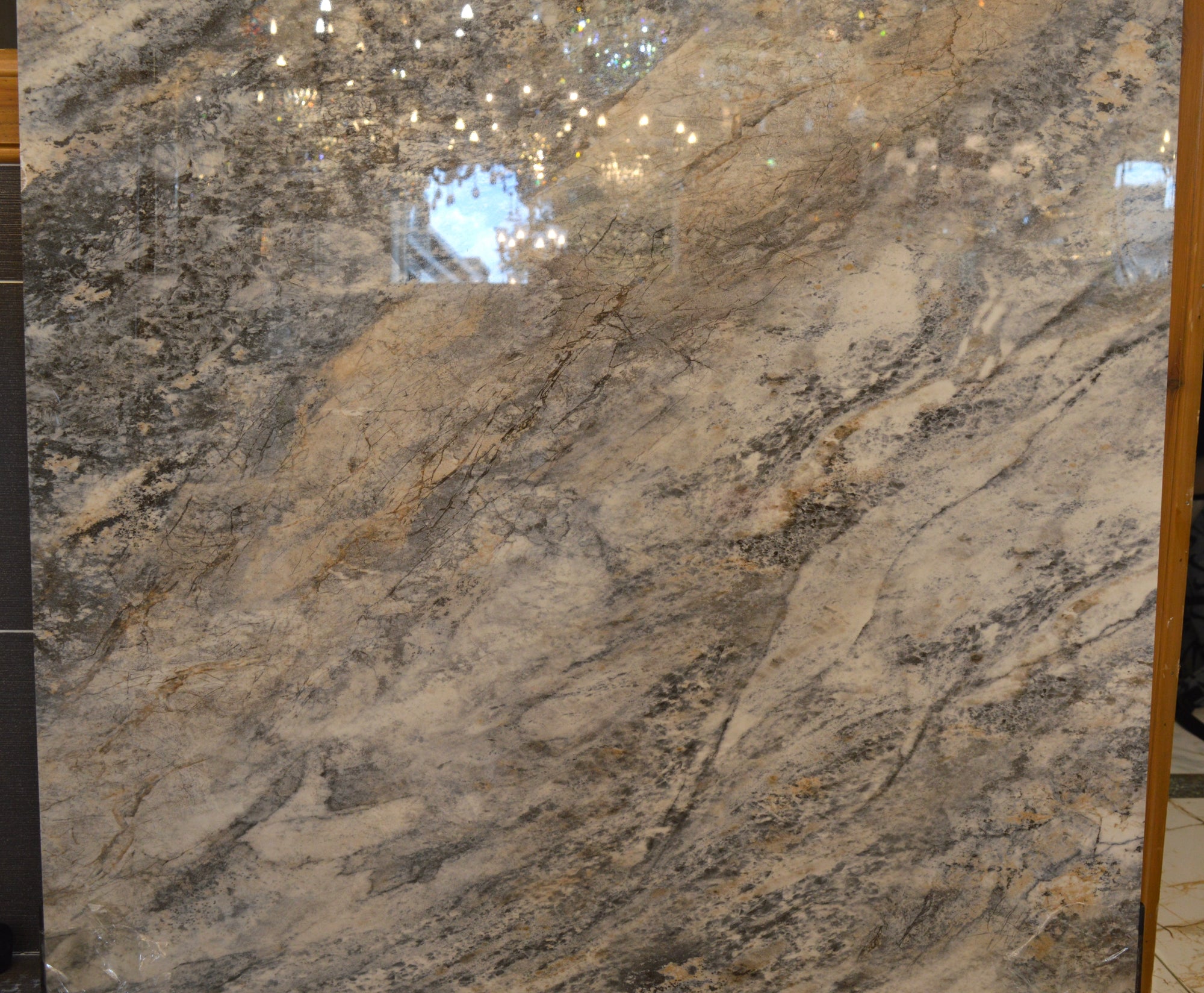Big Panel Size Grey Mix Brown Marble Design Porcelain Tiles Wall & Floor Tiles-900*1800*10mm-LLN9918JW027F-Glossy