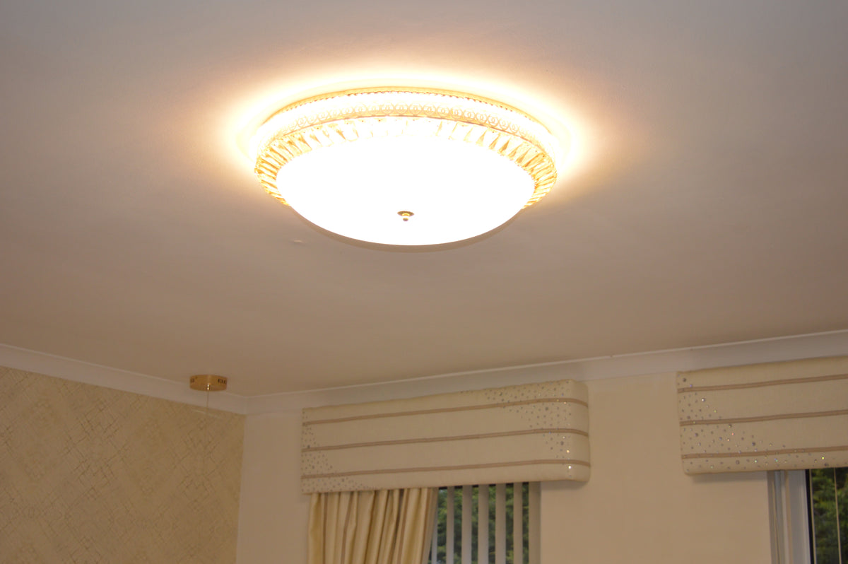 Circular glass frame -shaded light- with Colour Changing Feature-Flush Mounted Ceiling light 908/500-2 & 908/600-1