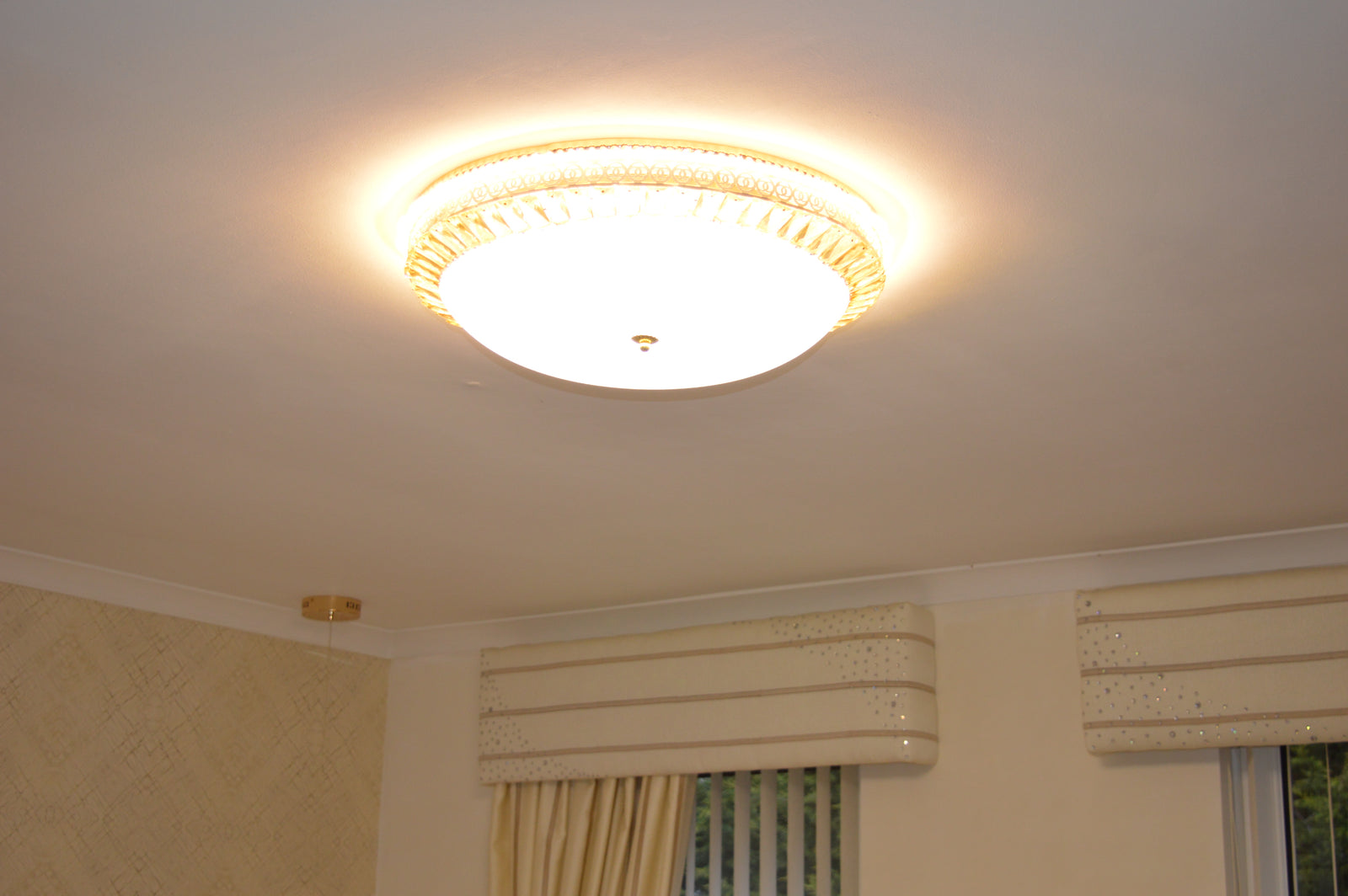 Circular glass frame -shaded light- with Colour Changing Feature-Flush Mounted Ceiling light 908/500-2 & 908/600-1