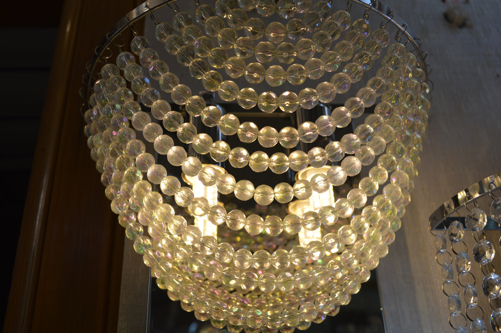 Beaded Crystal  Drops Modern Wall Lights with matching ceiling lights- 6851-Chrome