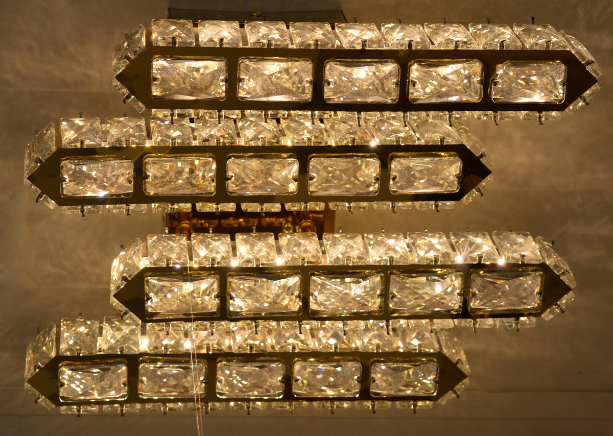 LED Ceiling Light Square Modern Gold Indoor Colour Changing Feature 30W