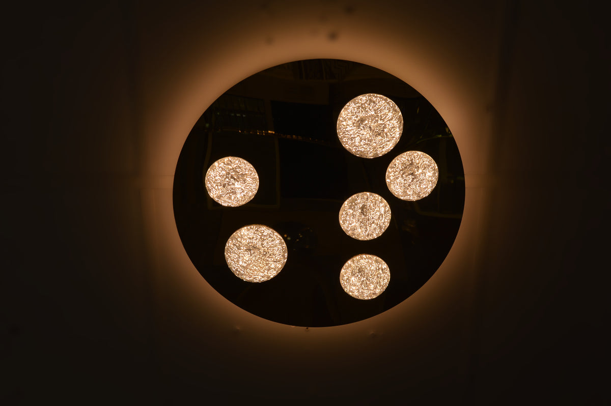Modern Moon Style Flushmount LED Ceiling Lights Gold-2318-800, 500 & 400
