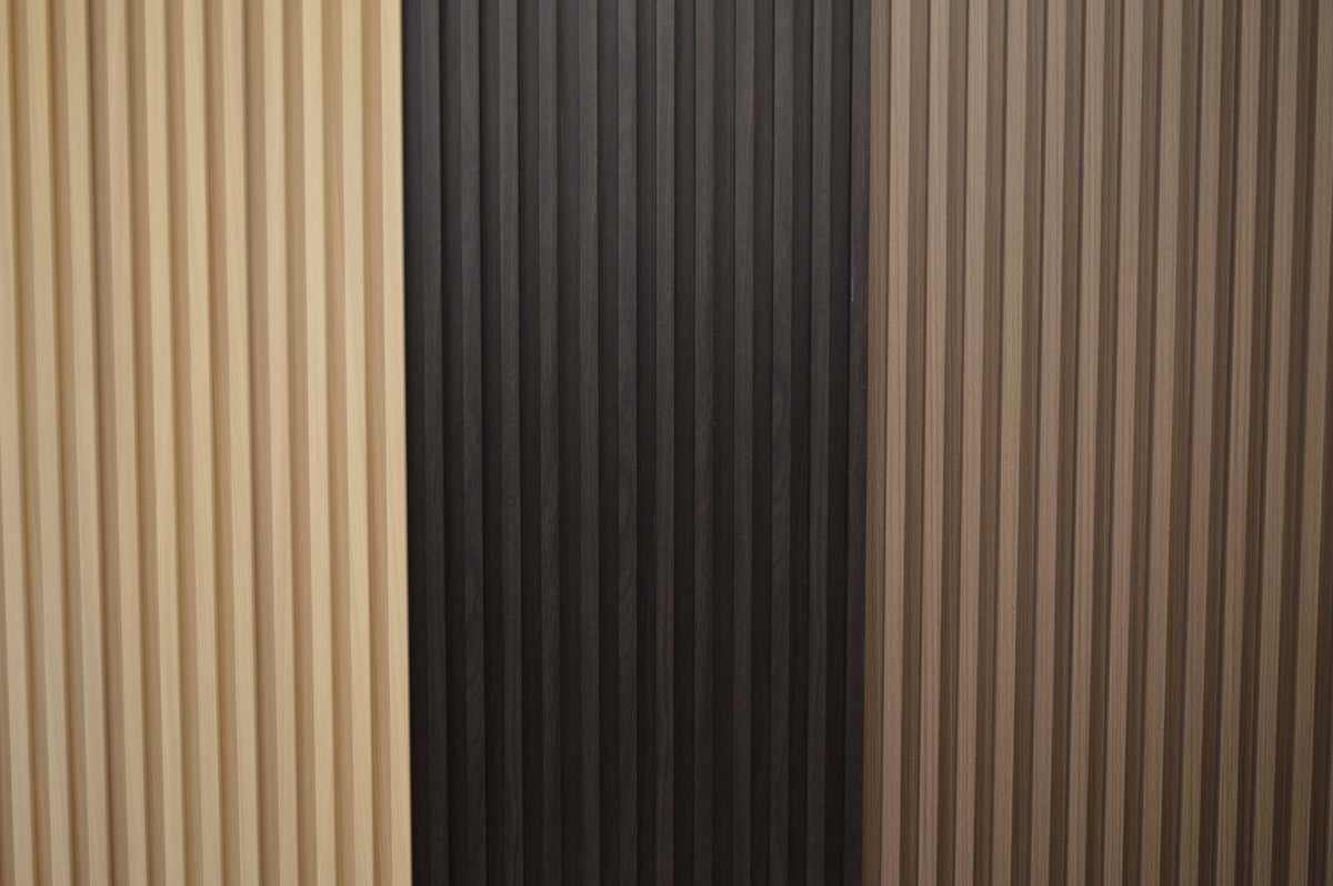 Décor Slat Wall Panels in Wood Look finish-PWC Plastic Waterproof