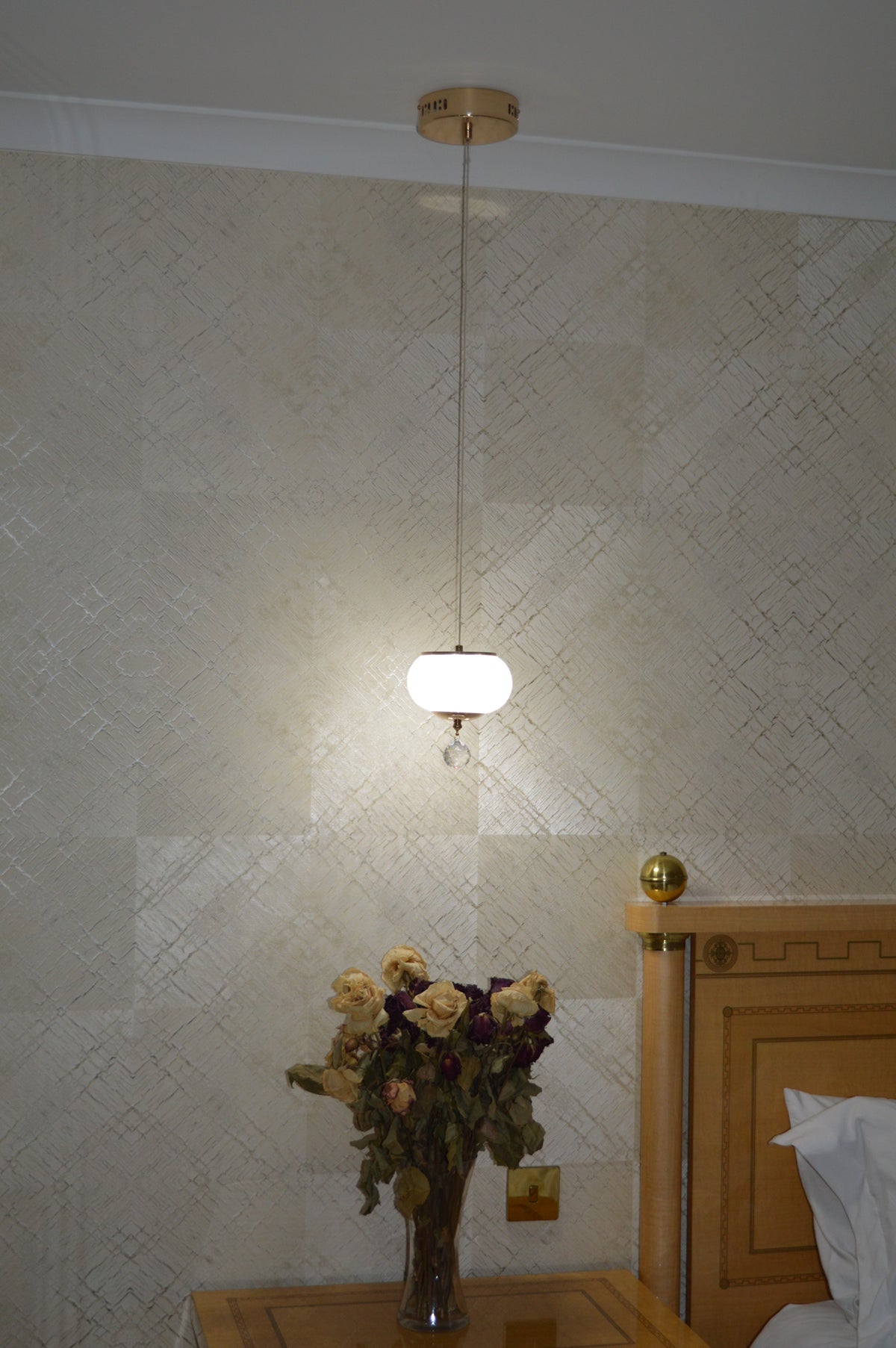 Suspended ceiling 3-shades silver / gold 6 x crystallic bowls light