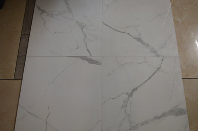 White Marble Effect Glossy Porcelain Tiles Wall & Floor Tiles-600*600*10.5mm-ELN05560S