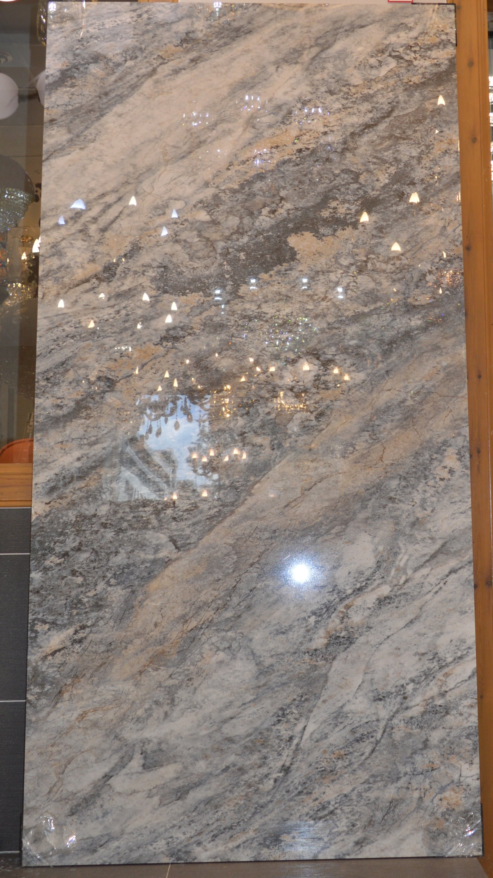 Big Panel Size Grey Mix Brown Marble Design Porcelain Tiles Wall & Floor Tiles-900*1800*10mm-LLN9918JW027F-Glossy