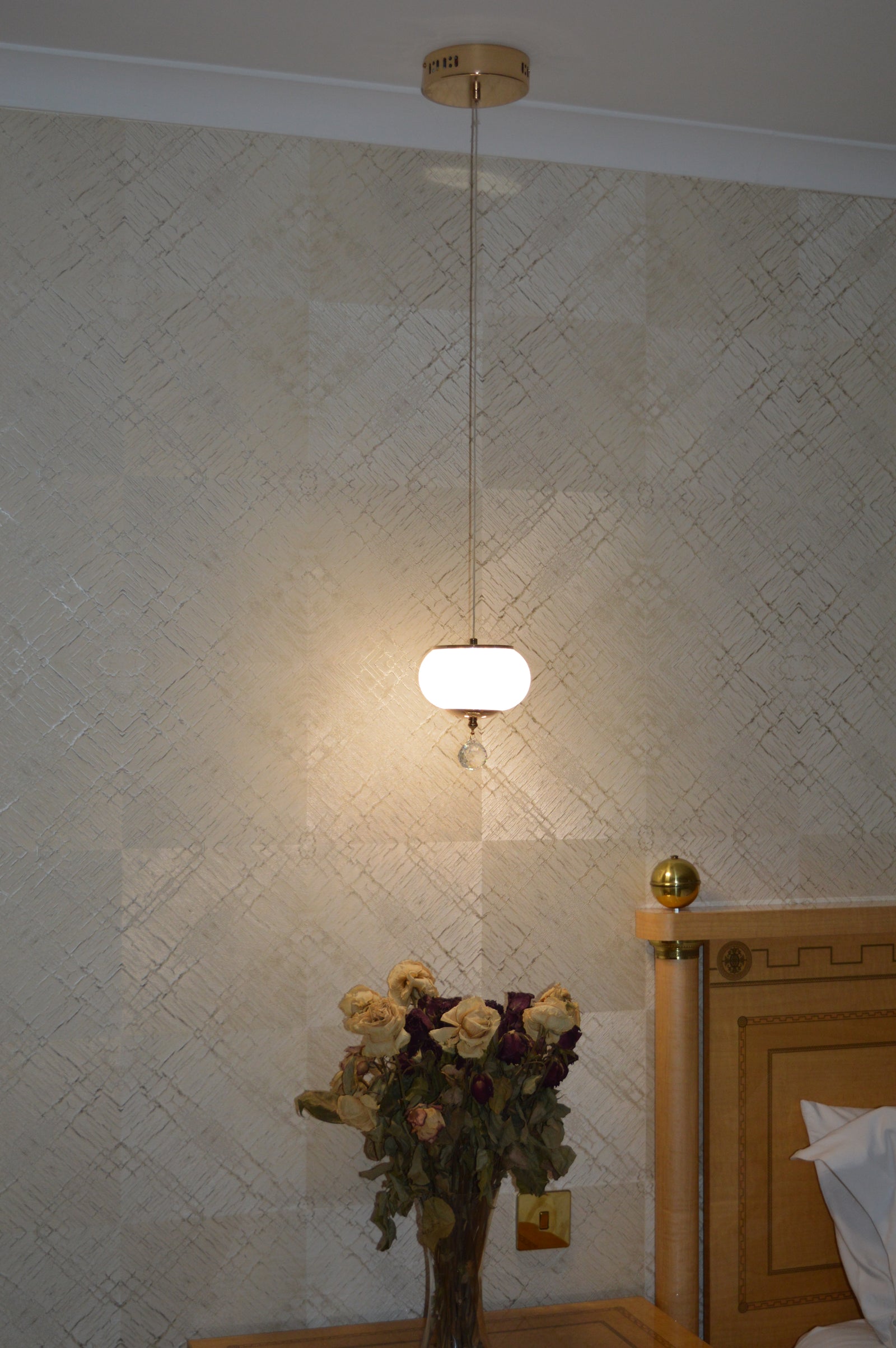 Suspended ceiling 3-shades silver / gold 6 x crystallic bowls light