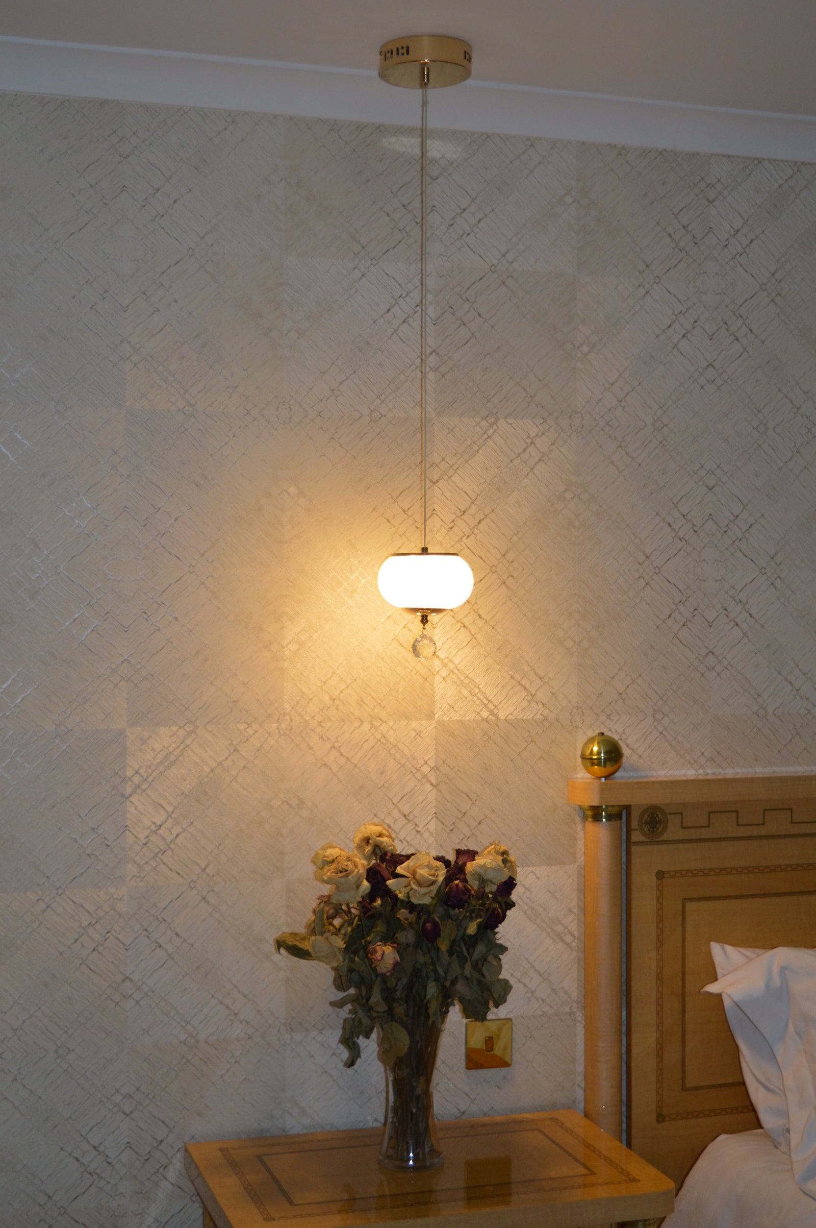 Suspended ceiling 3-shades silver / gold 6 x crystallic bowls light