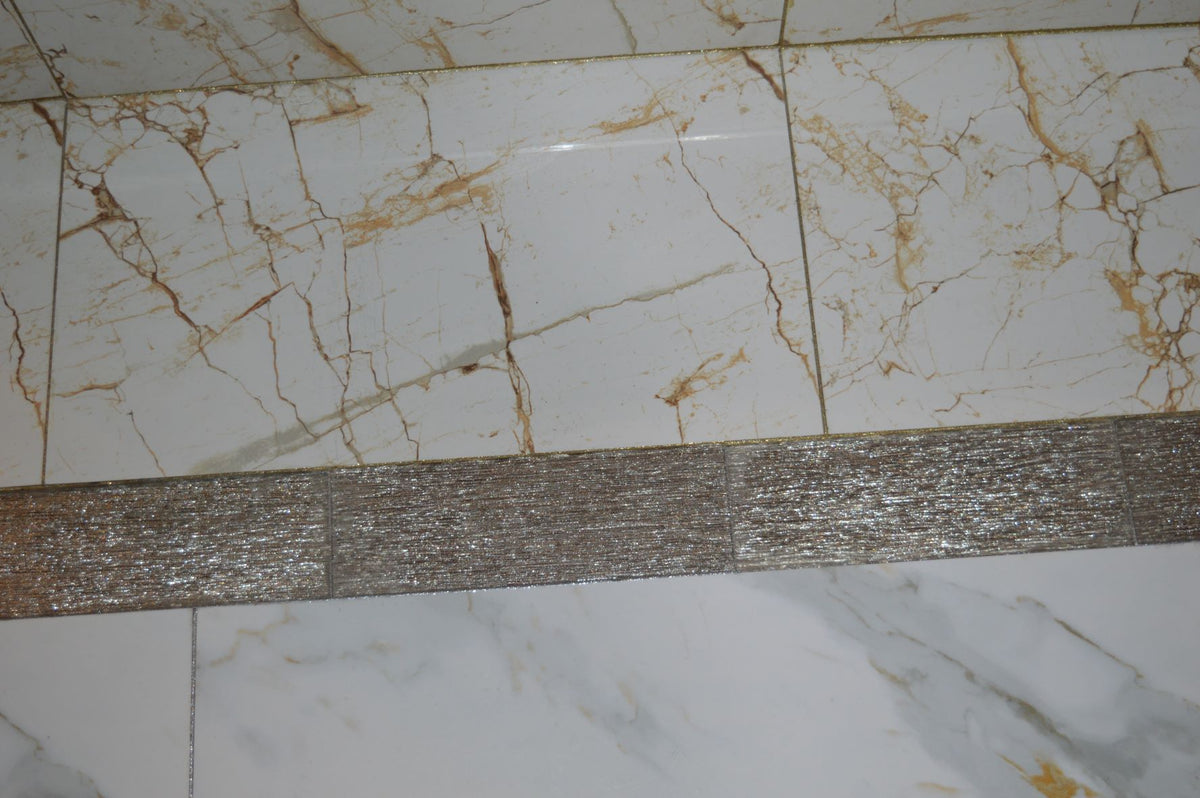 Cream with Gold Marble Effect Glossy Porcelain Tiles Wall & Floor Tiles-600*600*10.5mm-B6104-polished