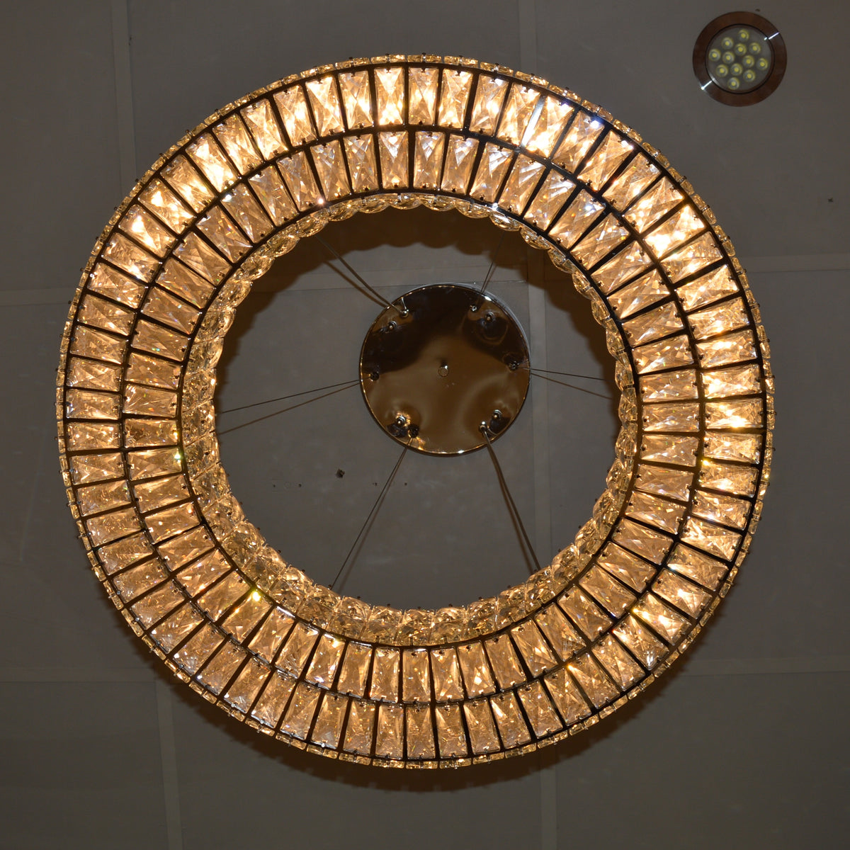 Crystal LED Wheel Pendant Ceiling Light-Colour Changing Dimmable with Remote Control-202134-650chrome