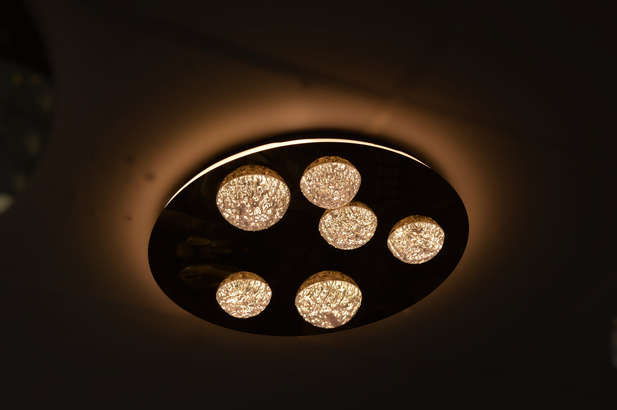 Modern Moon Style Flushmount LED Ceiling Lights Gold-2318-800, 500 & 400