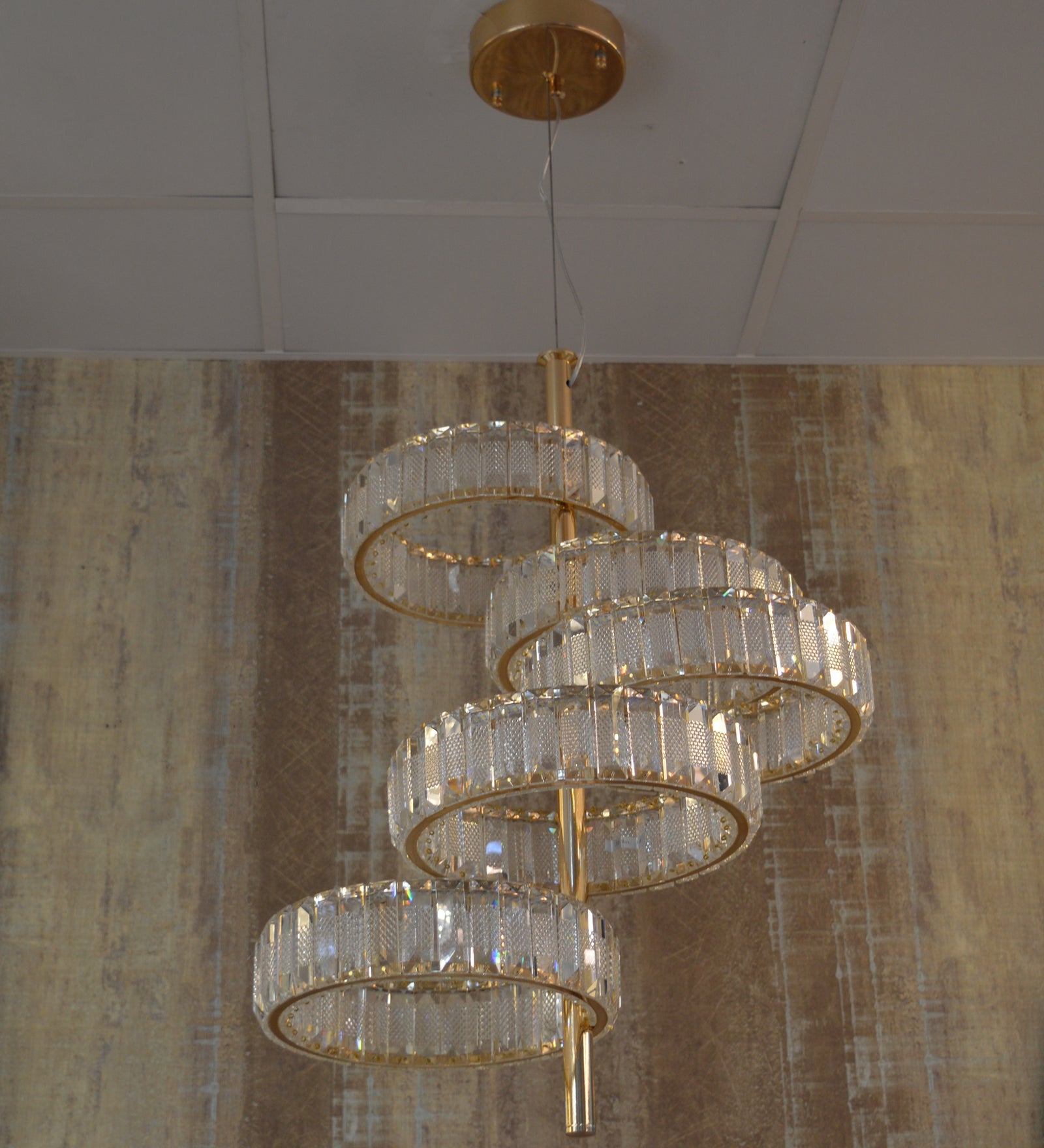 5 Tier Crystal LED Pendant Ceiling Light-color changing & dimmer feature with remote control –Y608-400+600