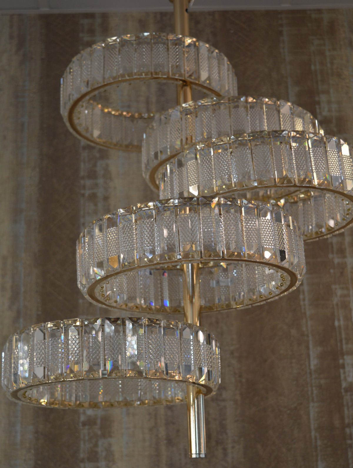 5 Tier Crystal LED Pendant Ceiling Light-color changing & dimmer feature with remote control –Y608-400+600