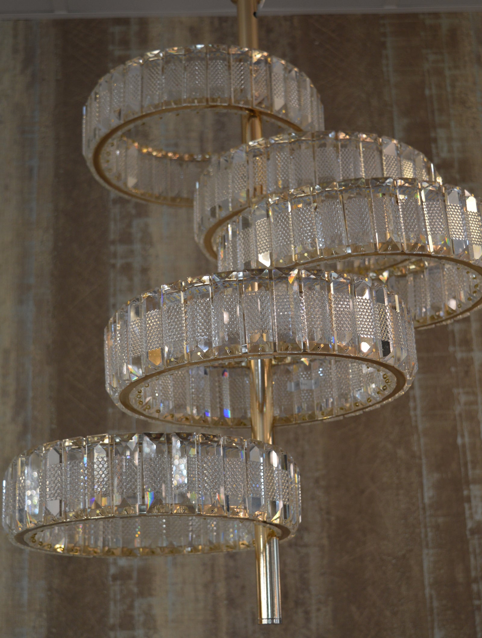 5 Tier Crystal LED Pendant Ceiling Light-color changing & dimmer feature with remote control –Y608-400+600
