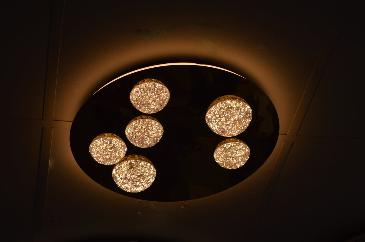 Modern Moon Style Flushmount LED Ceiling Lights Gold-2318-800, 500 & 400