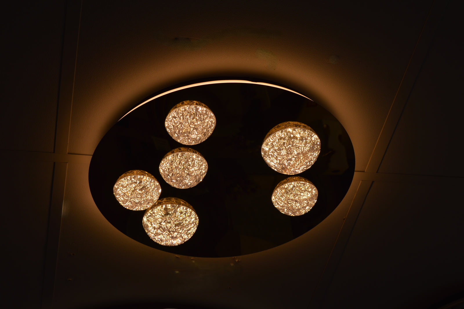 Modern Moon Style Flushmount LED Ceiling Lights Gold-2318-800, 500 & 400