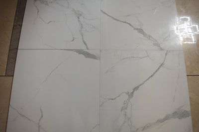 White Marble Effect Glossy Porcelain Tiles Wall & Floor Tiles-600*600*10.5mm-ELN05560S