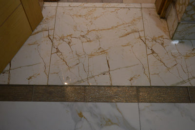 Cream with Gold Marble Effect Glossy Porcelain Tiles Wall & Floor Tiles-600*600*10.5mm-B6104-polished