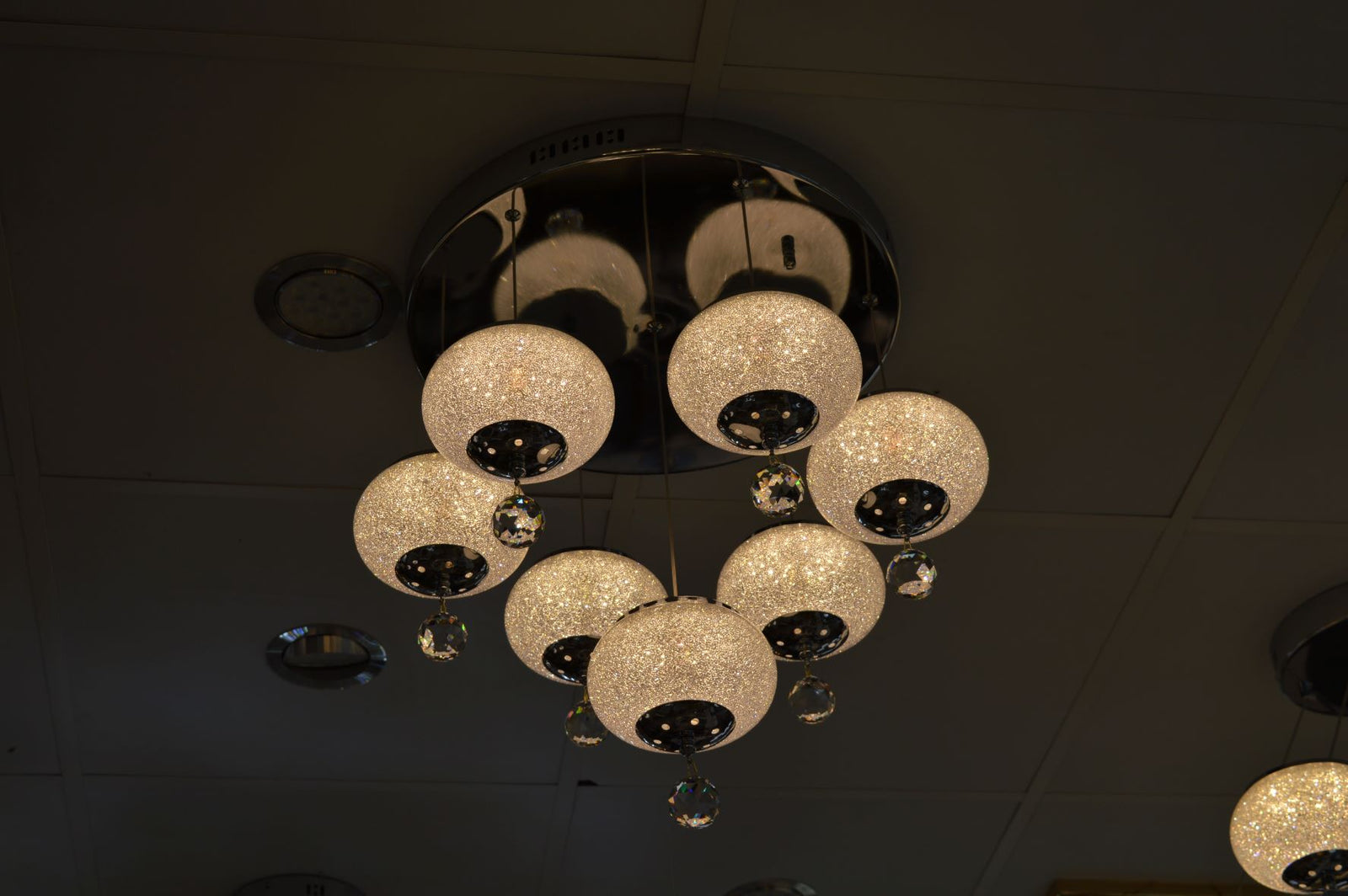 Modern Crystal LED Chandelier Ceiling Pendant – Glass Shades - Multi Variants