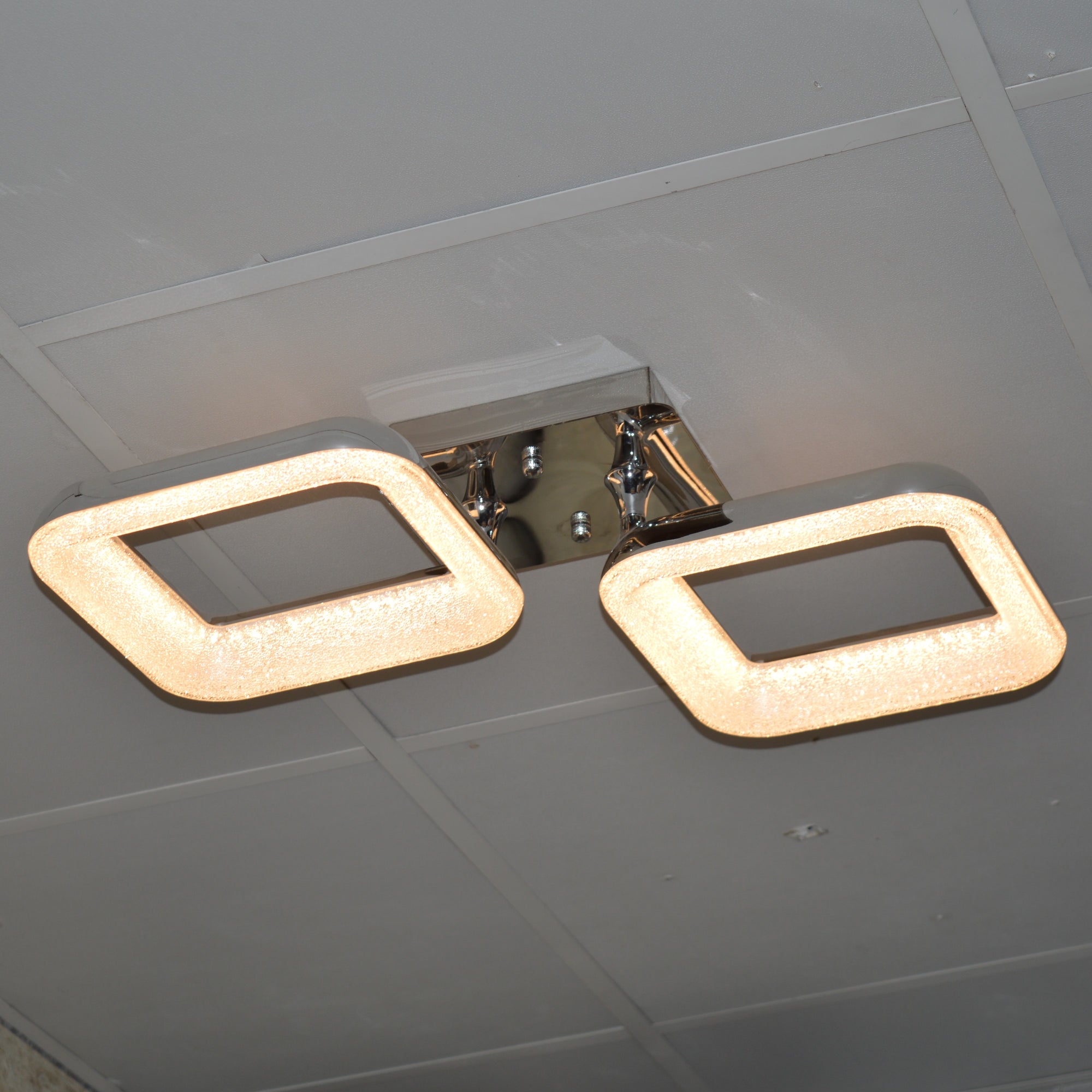Squares & Rings Acrylic Panel LED Flush Mount Ceiling Lights -Colour Changing Feature -4032 & 6221