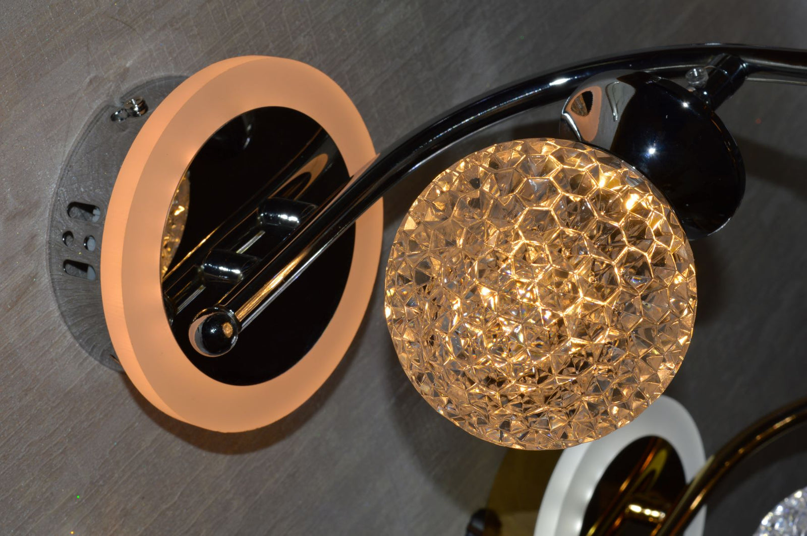 Modern LED Crystal Globe Wall Light 02 Colours Available