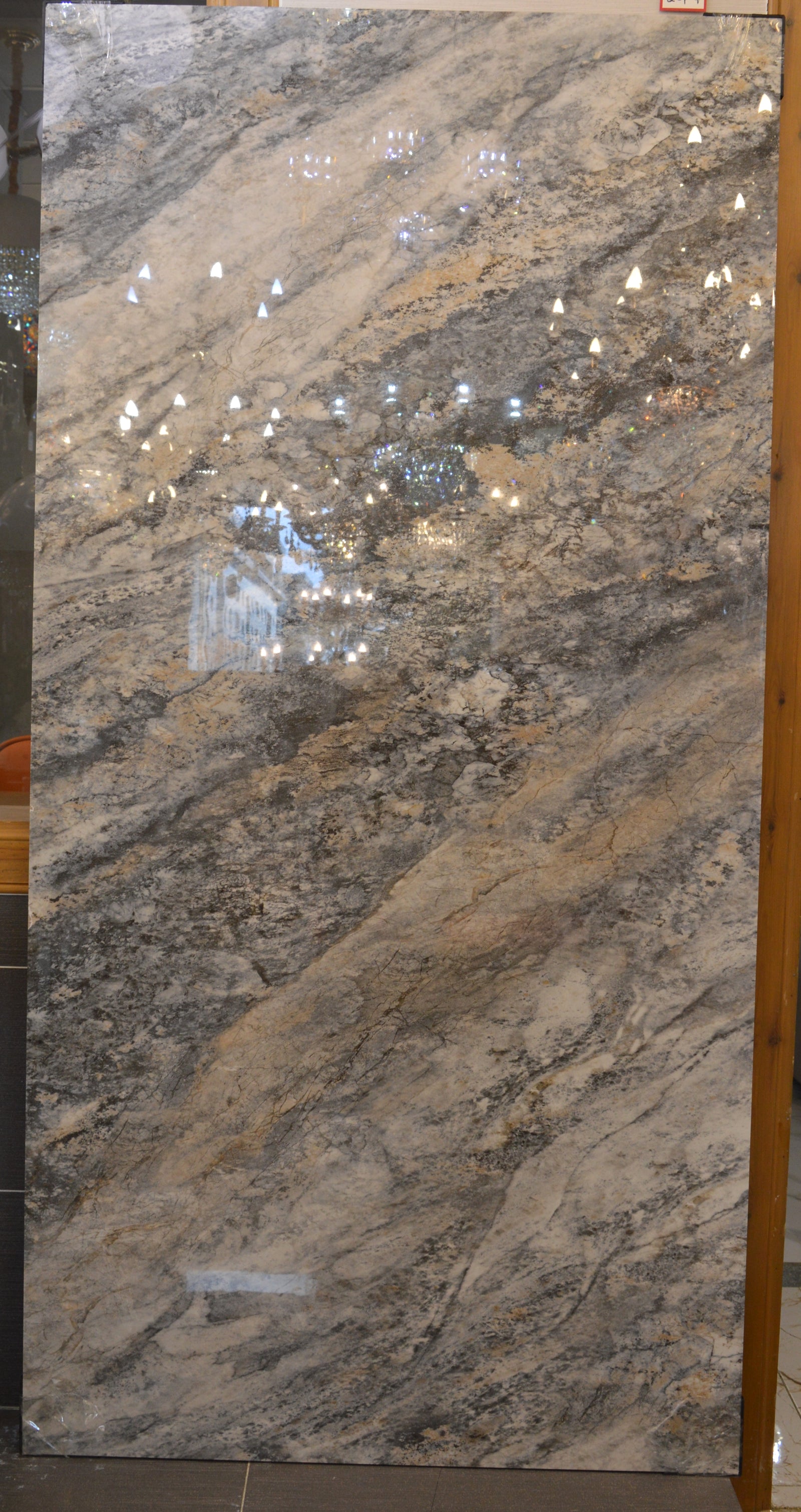 Big Panel Size Grey Mix Brown Marble Design Porcelain Tiles Wall & Floor Tiles-900*1800*10mm-LLN9918JW027F-Glossy