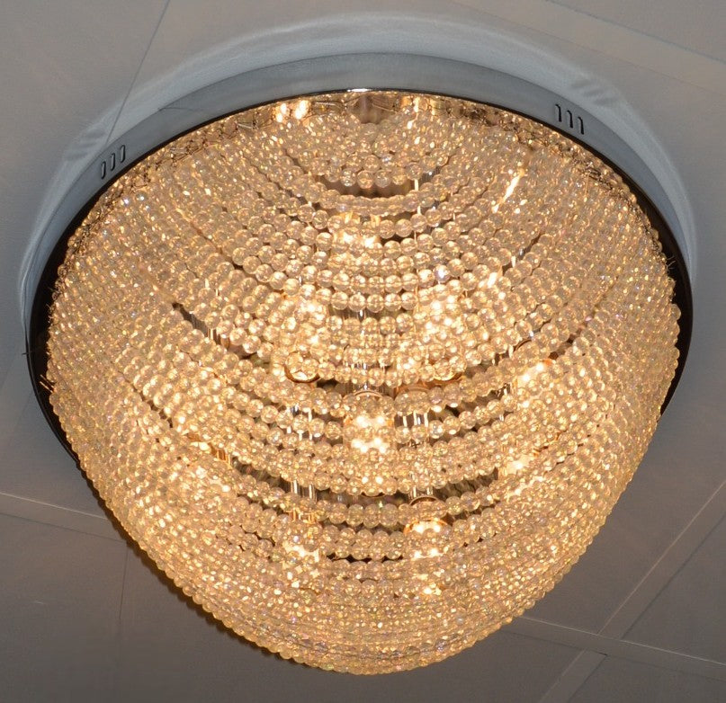 Luxury Crystal LED Flush Ceiling Light – Modern Chandelier - 03 Colour Changing